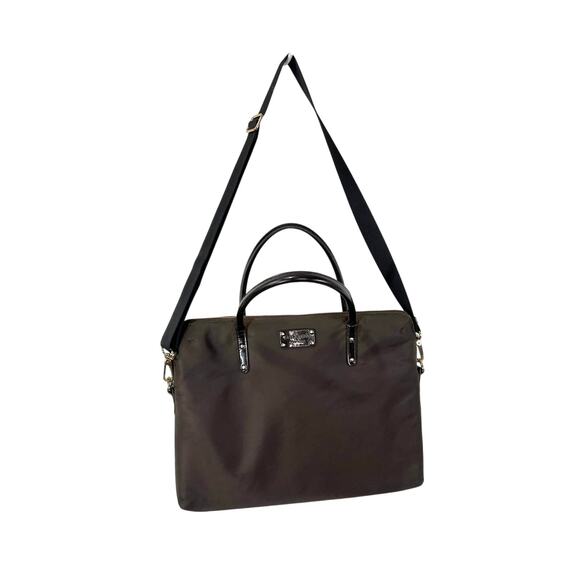 Kate Spade Laptop Bag Brown Nylon Messenger - Picture 1 of 15